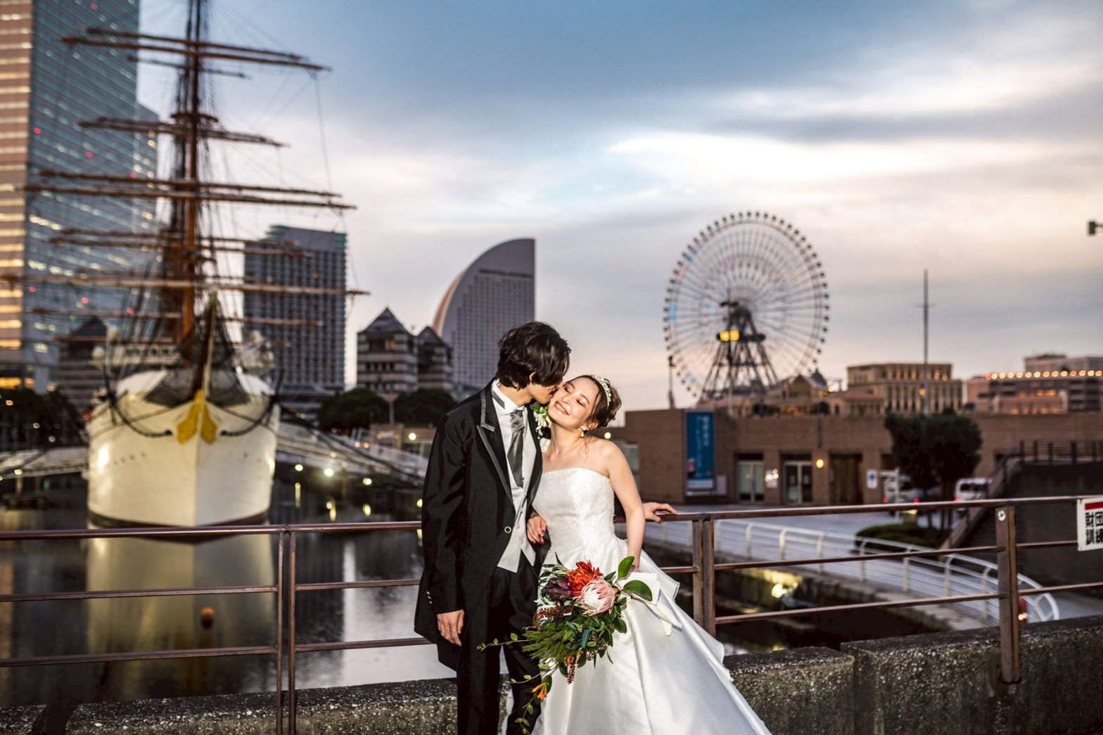 横浜フォトウエディング 夕景